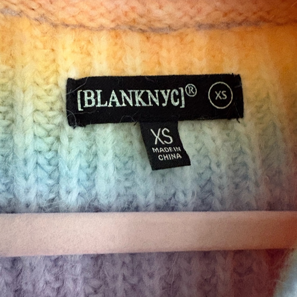 Blank NYC Orange and Yellow Sweater Cozy Knitwear